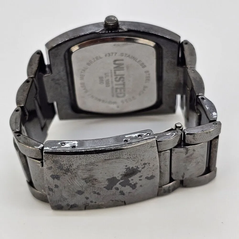 Kenneth Cole Unlisted Men's Watch 40MM Gun Metal‎ Dial Bracelet 6